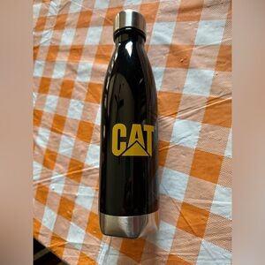 Caterpillar plastic water bottle.